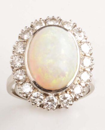 14KWG 16x12mm Opal 2ct tdw 6.4dwt #12243