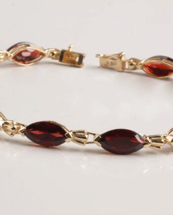 10K YG Garnet Tennis Bracelet
