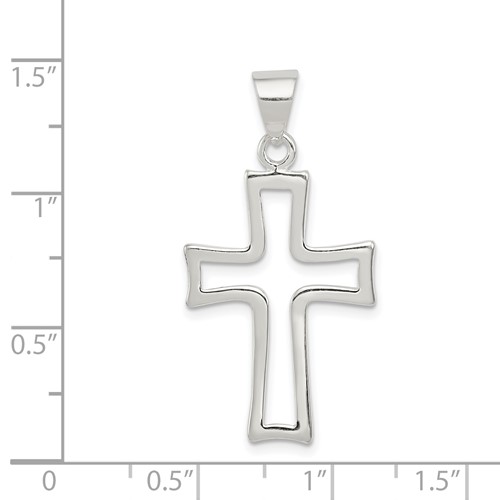 30x19, sterling silver cross charm #12275