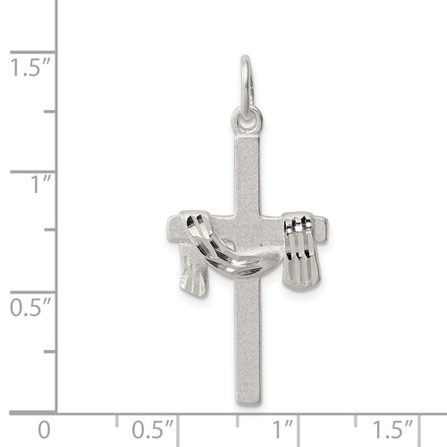 29x15mm. Sterling silver cross charm. #12281