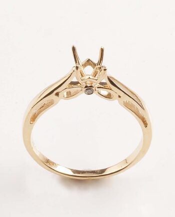 14KYG Engagement Ring Cathedral Semi-Mount