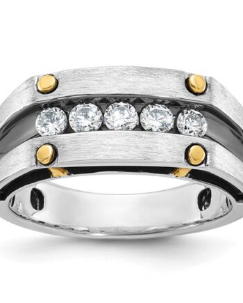 14K TT Gents 5 Round Diamond .50tdw Ring