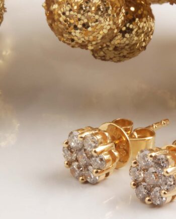 14KYG .50tdw Dia Flower Earrings .9dwt #12304