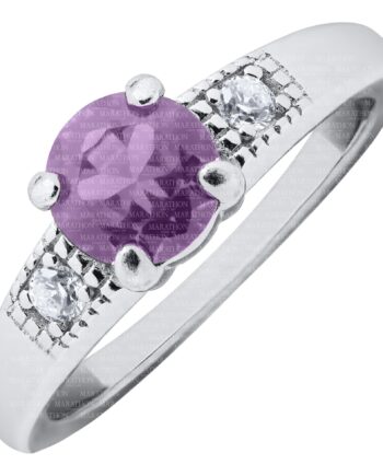Sterling Silver June Birth Stone Childs Ring. Size: 4. Stone: Cubic Zirconia. #12316