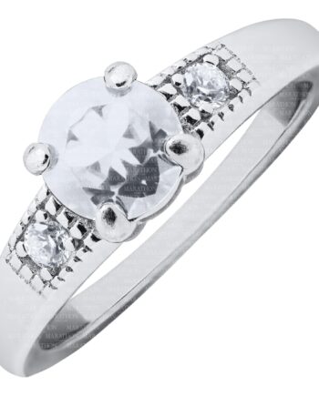 Sterling Silver April Birth Stone Childs Ring. Size: 4. Stone: Cubic Zirconia. #12317