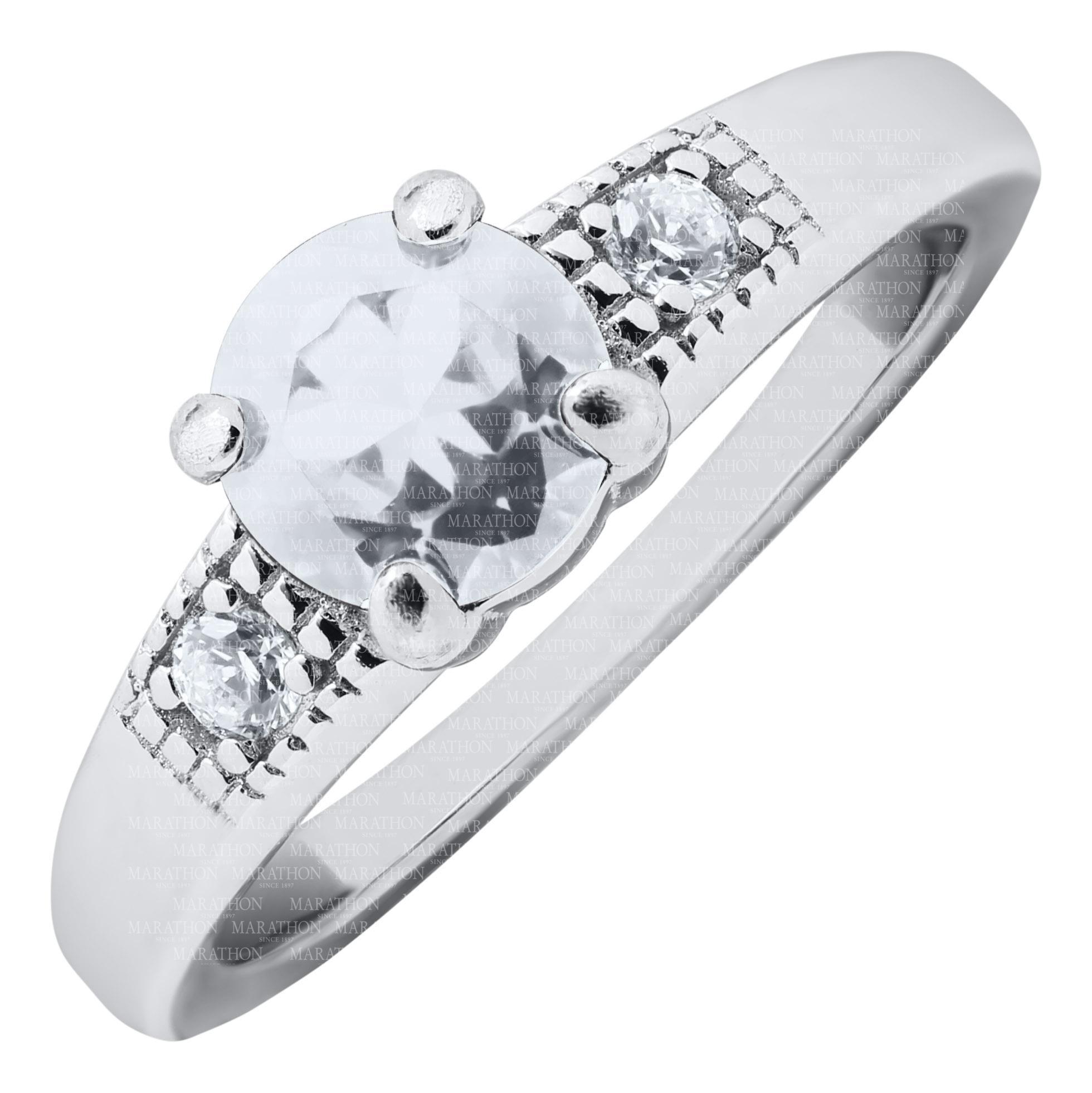 Sterling Silver April Birth Stone Childs Ring. Size: 4. Stone: Cubic Zirconia. #12317