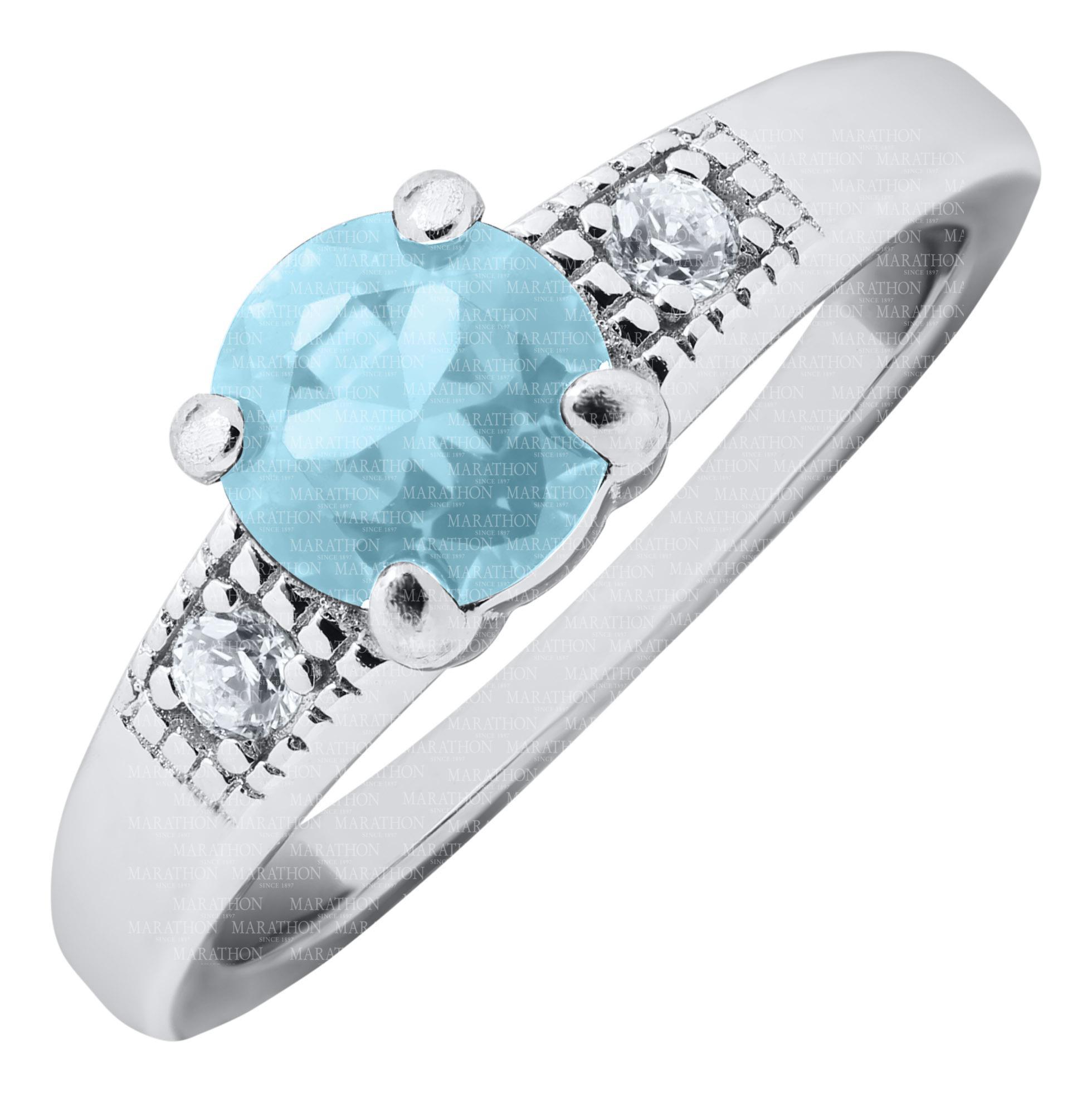 Sterling Silver March Birth Stone Childs Ring. Size: 4. Stone: Cubic Zirconia. #12318
