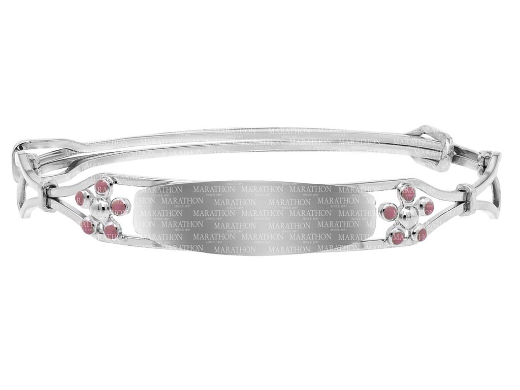 SS Adjustable Floral Bracelet for Engraving 2.5dwt  #12332