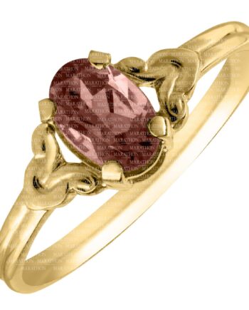 14KYG Jan Childs Ring. Size 4.5. Stone: Garnet. .7dwt #12338