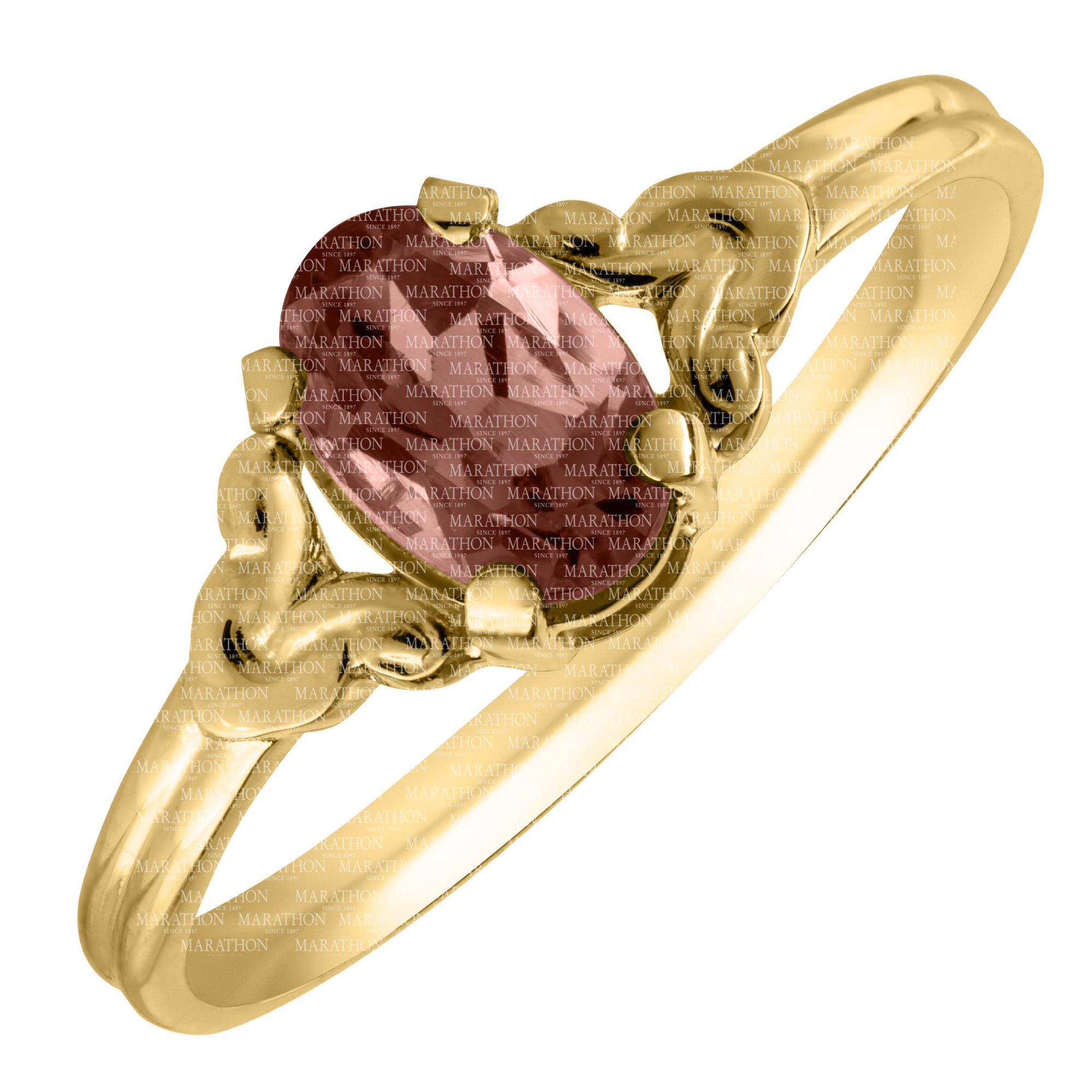 14KYG Jan Childs Ring. Size 4.5. Stone: Garnet. .7dwt #12338