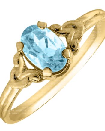 14KYG March Birth Stone Childs Ring. Size 4.5  .7dwt #12340