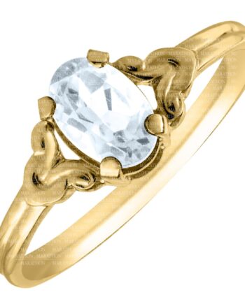 14KYG April Birth Stone Childs Ring. Size 4.5  .7dwt  #12341