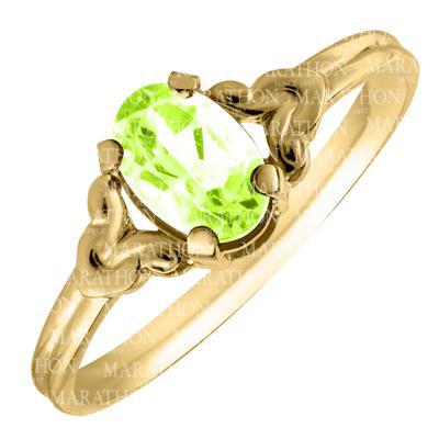 14KYG August Birth Stone Childs Ring. Size 4.5  .7dwt #12345