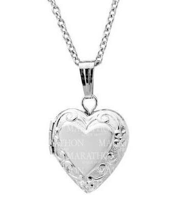 SS Ornate Heart Locket. 12x18mm. 15" chain. #12355