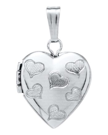 SS Hand Engraved Heart Childs Locket. 12x18mm. 15" chain. #12356