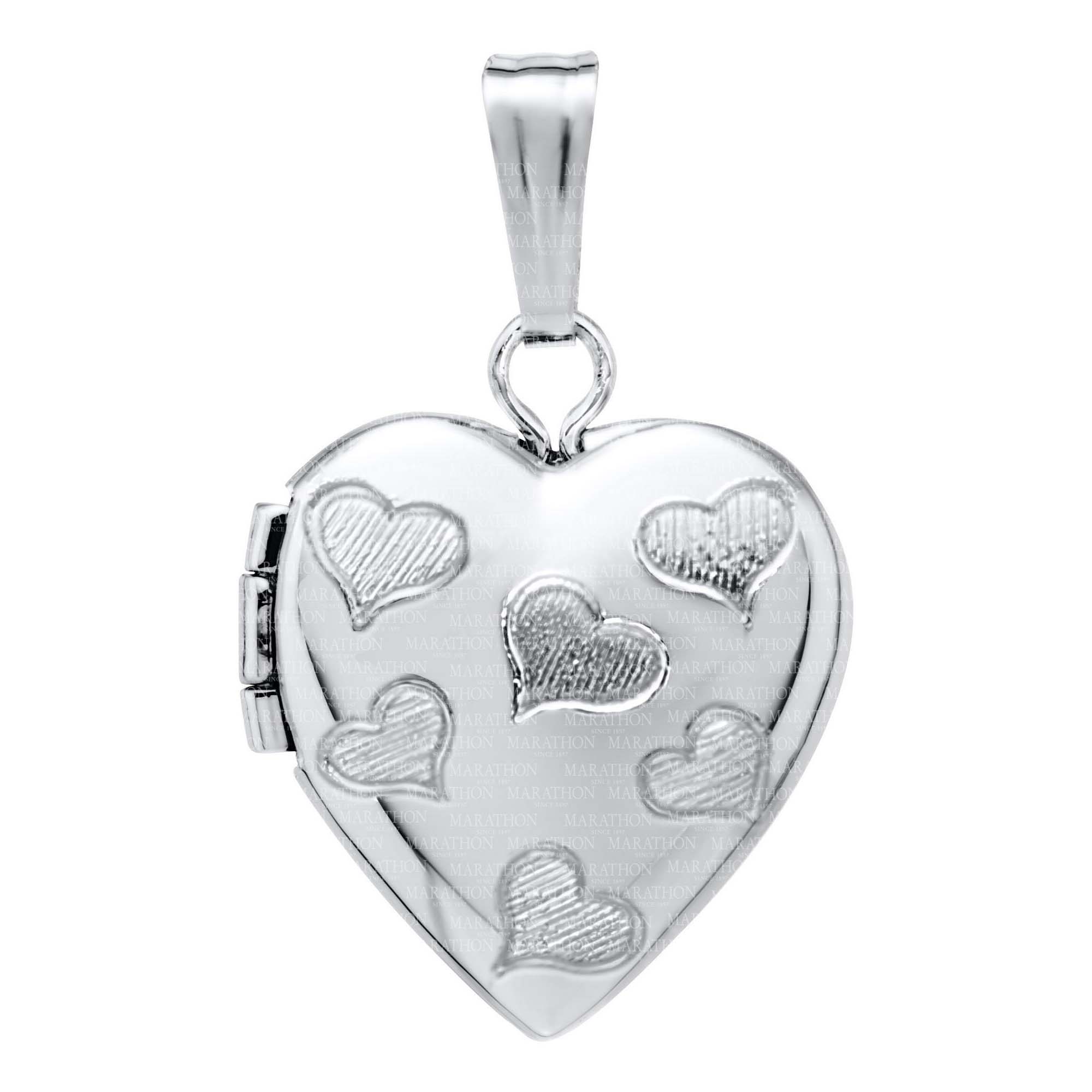 SS Hand Engraved Heart Childs Locket. 12x18mm. 15" chain. #12356
