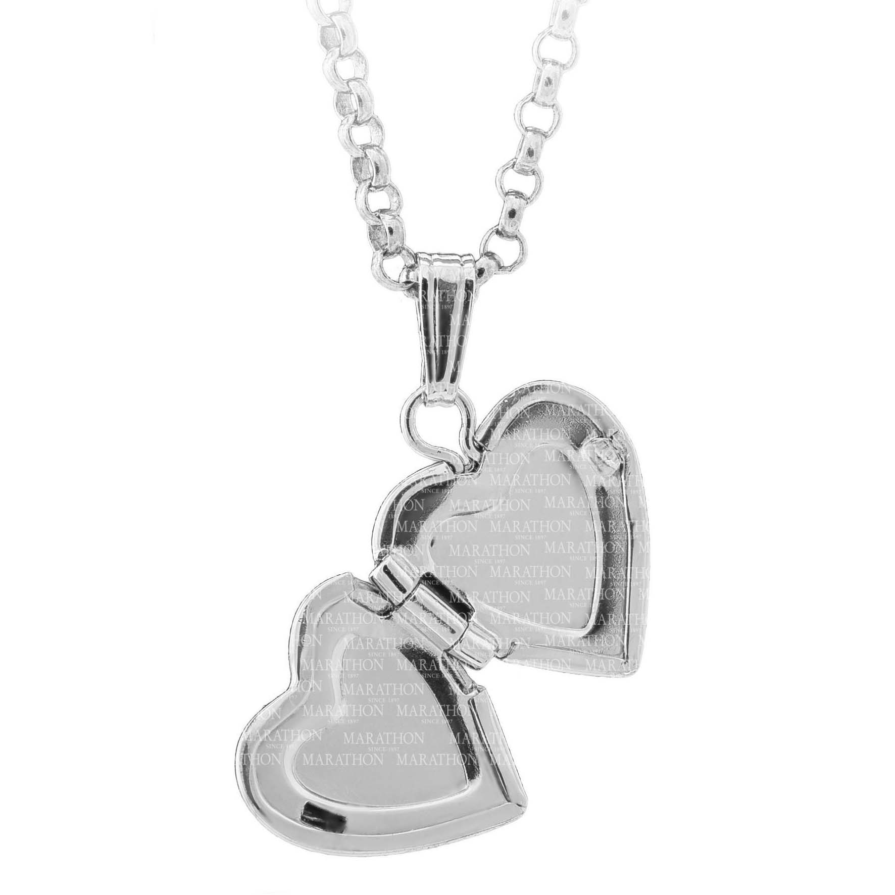 SS Diamond Heart Childs Locket. 10x16mm. 13" chain. #12357
