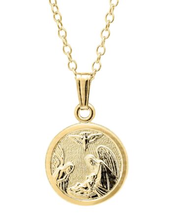 14K Gold-Filled Guardian Angel Kids Pendant. 12x18mm. 15" chain. #12367