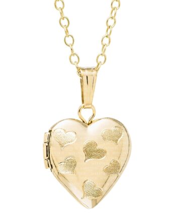 14K Gold-Filled Hand Engraved Heart Kids Locket. 1218mm. 15" chain. #12369