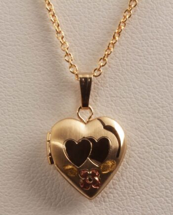 14K Gold-Filled Love Hearts Kids Locket. 12x18mm. 15" chain. #12371