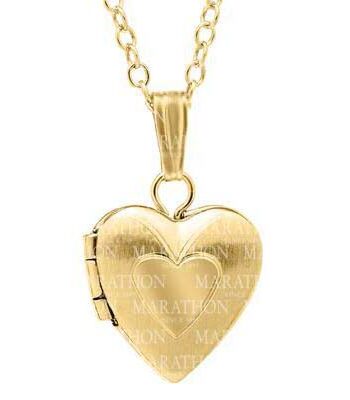 14K Gold-Filled Heart Locket. 10x16mm. 13" chain. #12376