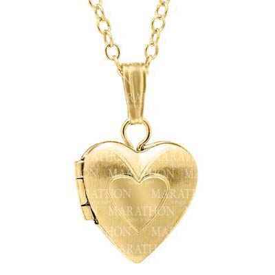 14K Gold-Filled Heart Locket. 10x16mm. 13" chain. #12376