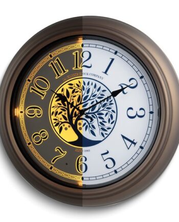 Indoor and Outdoor Auto Lighted Dial Metallic Finish Plastic Quartz Wall Clock