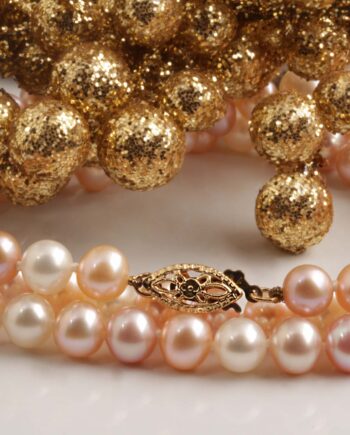 24" Multi Color Fresh Water Cultured Pearl Strand Necklace w/ 14K Clasp. #12430