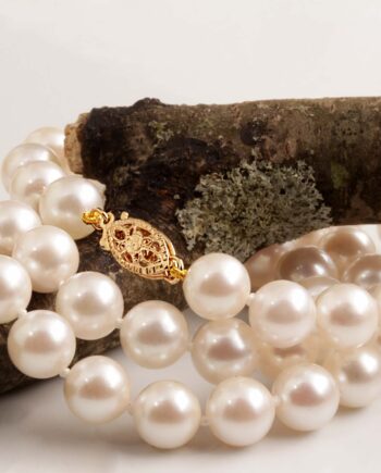 18" Salt Water Cultured Pearl Necklace w/ 14KYG Clasp. #12432