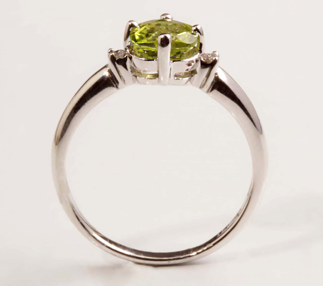 14KWG Peridot Ring w/ Diamonds #12441