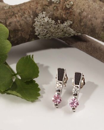 14KT White Gold Pink Sapphire Earrings #12456