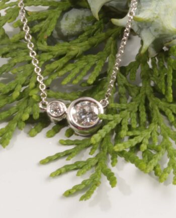 14KW .50ct Round Diamond Bezel Set Necklace