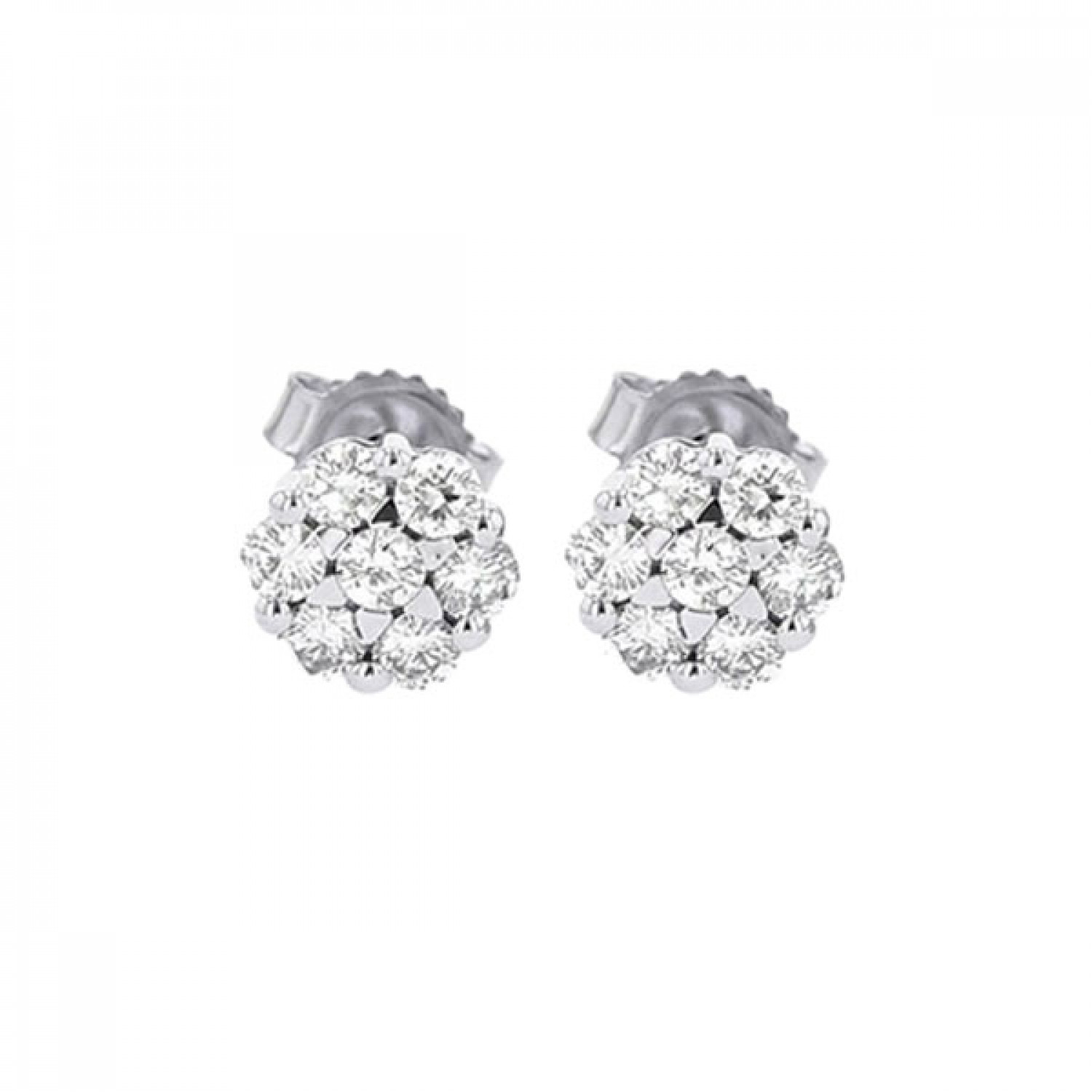 14KWG 1/4CTW Diamond Flower Earrings #11864