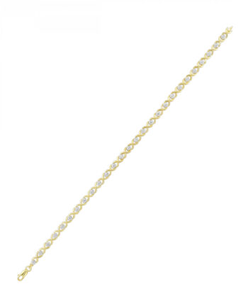 14KT Yellow Gold .5CTW Diamond "XOXO" Bracelet #12510
