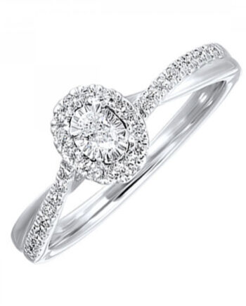 14KWG 1/4CT Oval Diamond Engagement Ring #12512
