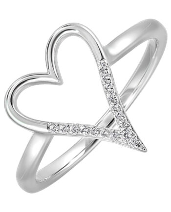 S/S 1/2CT Diamond Heart Ring #12513