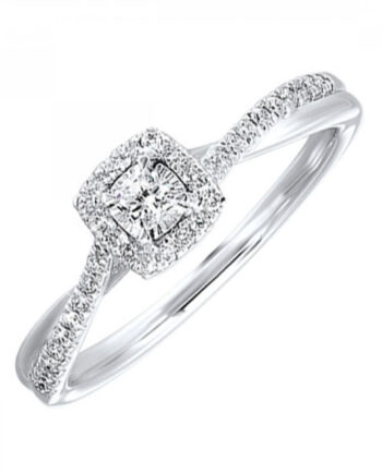 14KWG 1/4CT Square Diamond Engagement Ring #12514