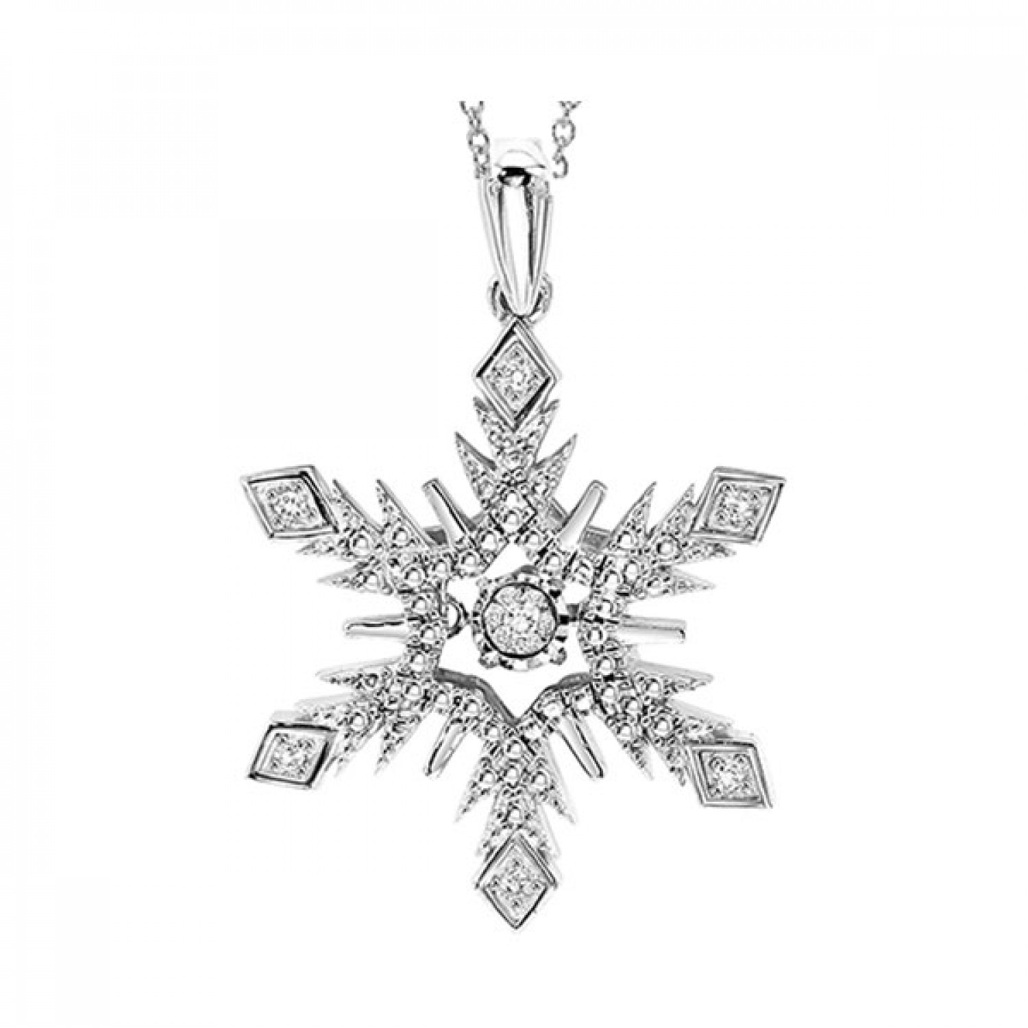 S/S 1/20CTW Diamond Snowflake Pendant #12516