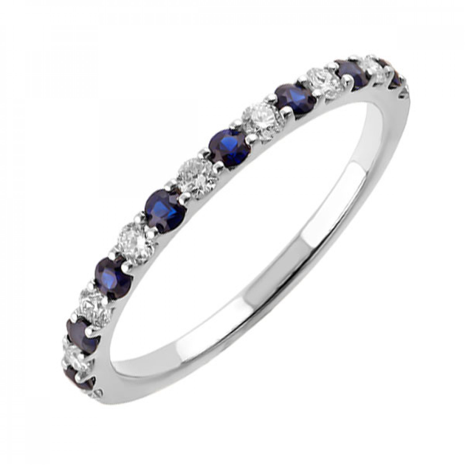 10KWG 1/5CT Diamond & 1/5CT Sapphire Stackable Ring #12517
