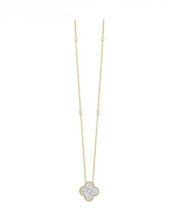 10KYG 3/8CT Diamond Clover Pendant #12519