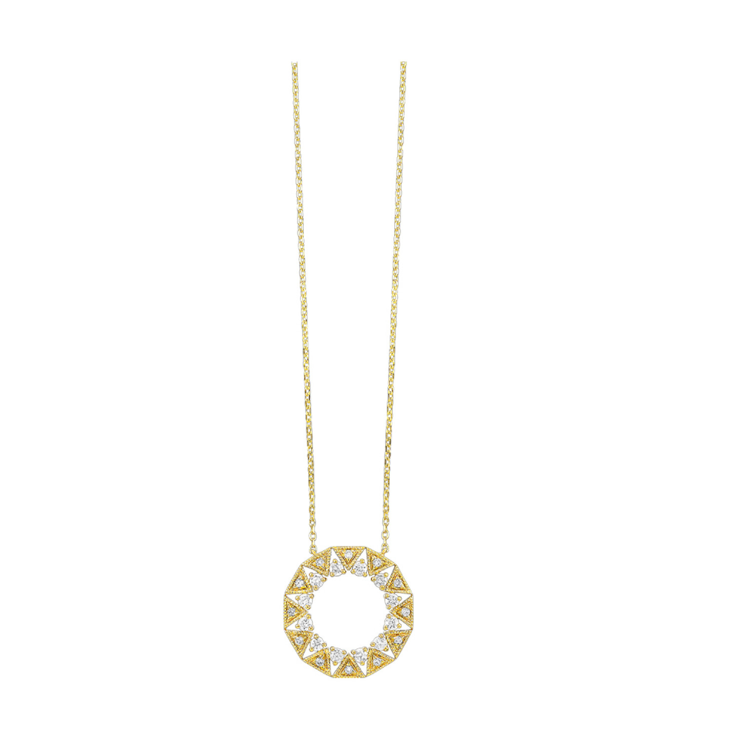 10KYG 1/3CTW Diamond Sun Necklace #12522