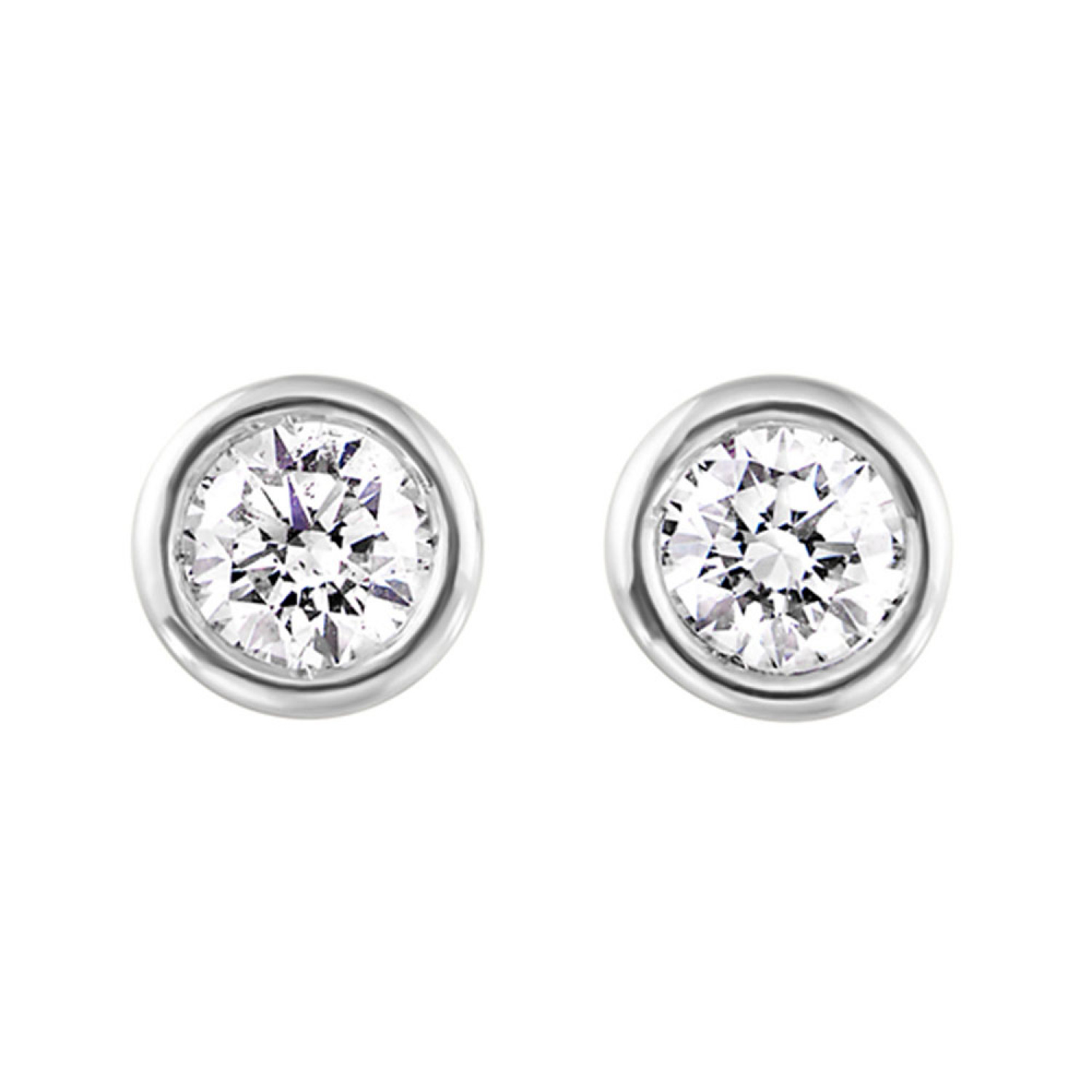 14KWG 3/4CT Round Diamond Earrings #12535