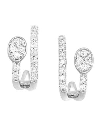 10KT White Gold 1/4CTW Diamond Illusion Earrings #12539
