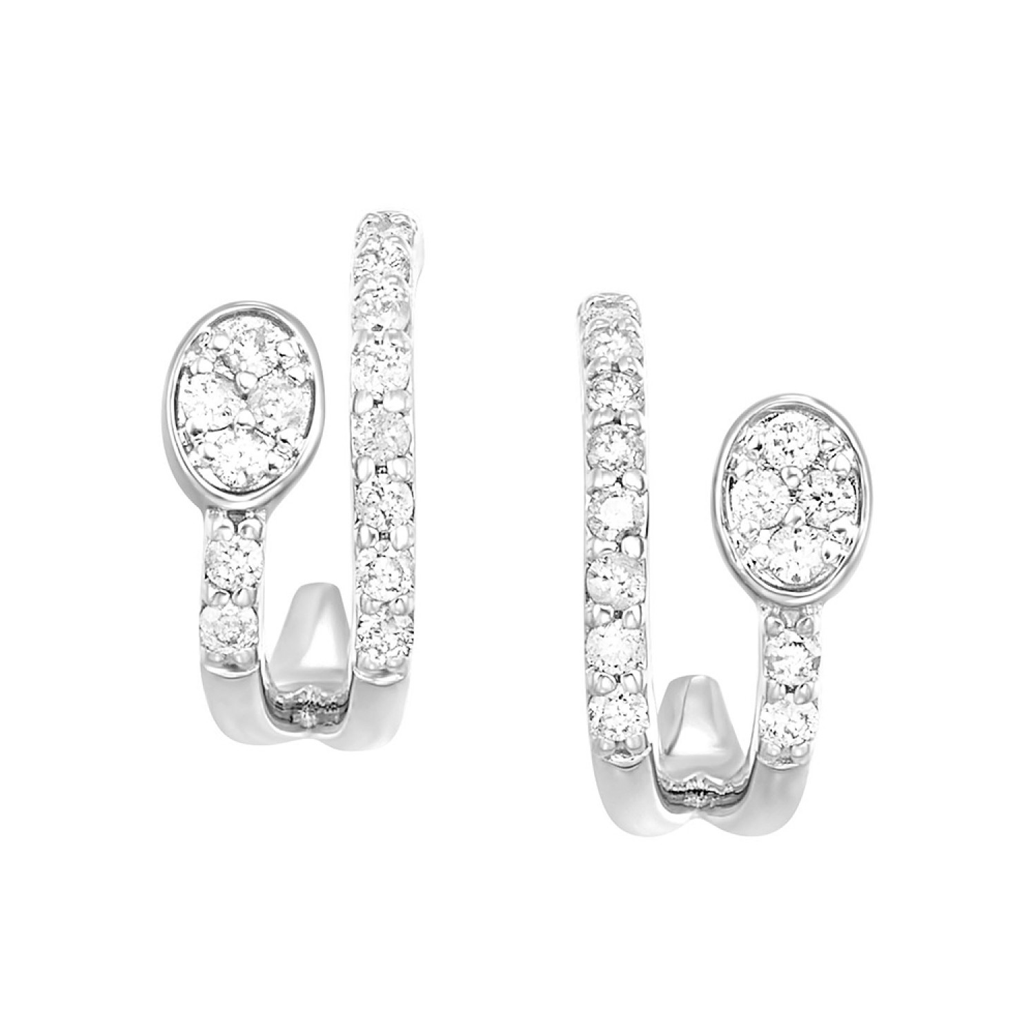 10KT White Gold 1/4CTW Diamond Illusion Earrings #12539