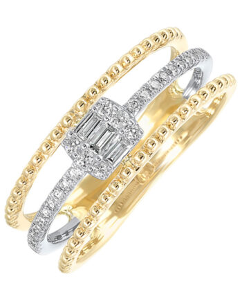 10KT Yellow Gold 1/5CT Diamond Two-toned Ring #12543
