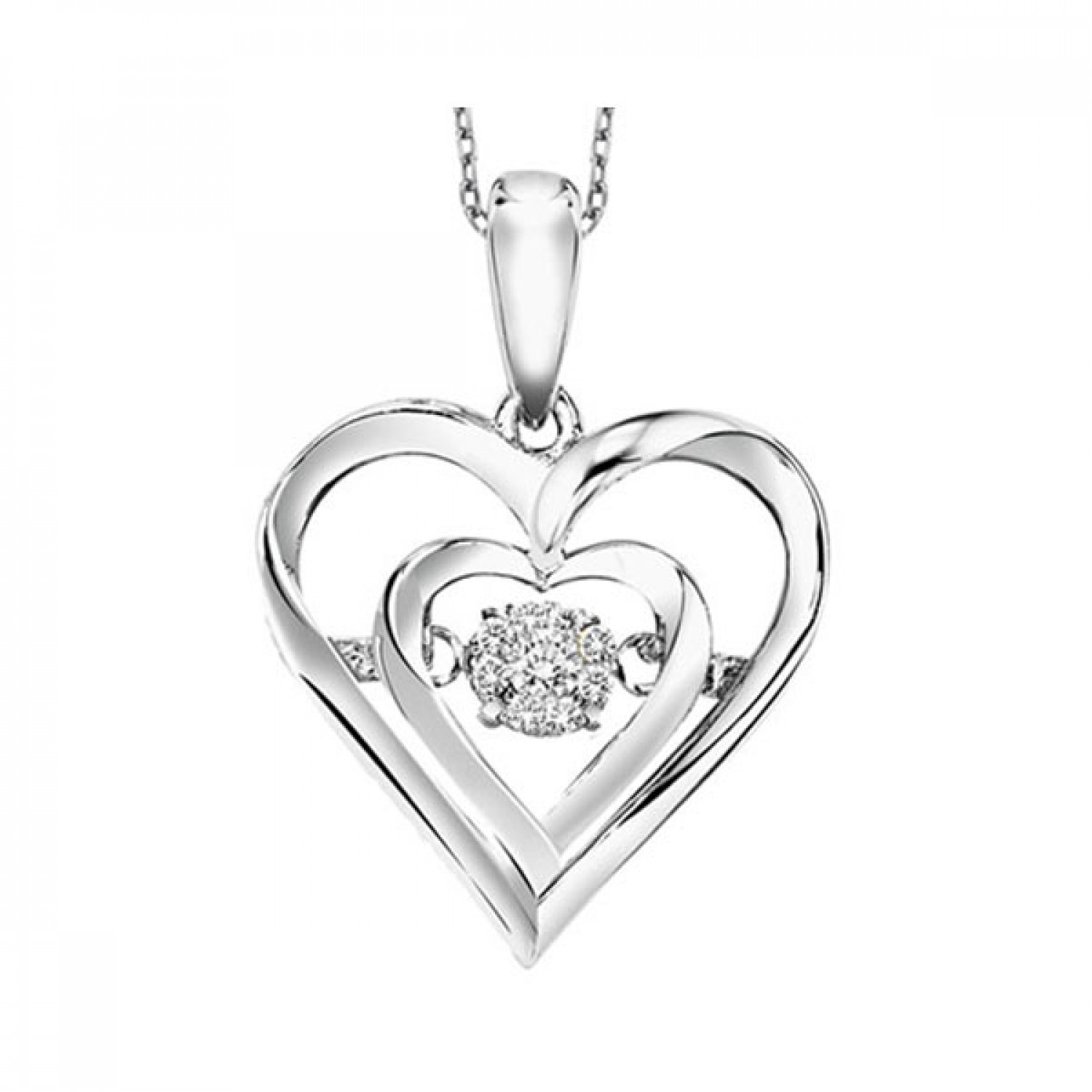 Sterling Silver 1/50CT Diamond Heart Pendant #12544