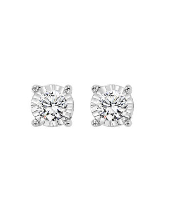 14KT White Gold 1/2CT Diamond Tru-Reflection Earrings #12556