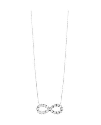 Sterling Silver CZ Infinity Necklace #12559