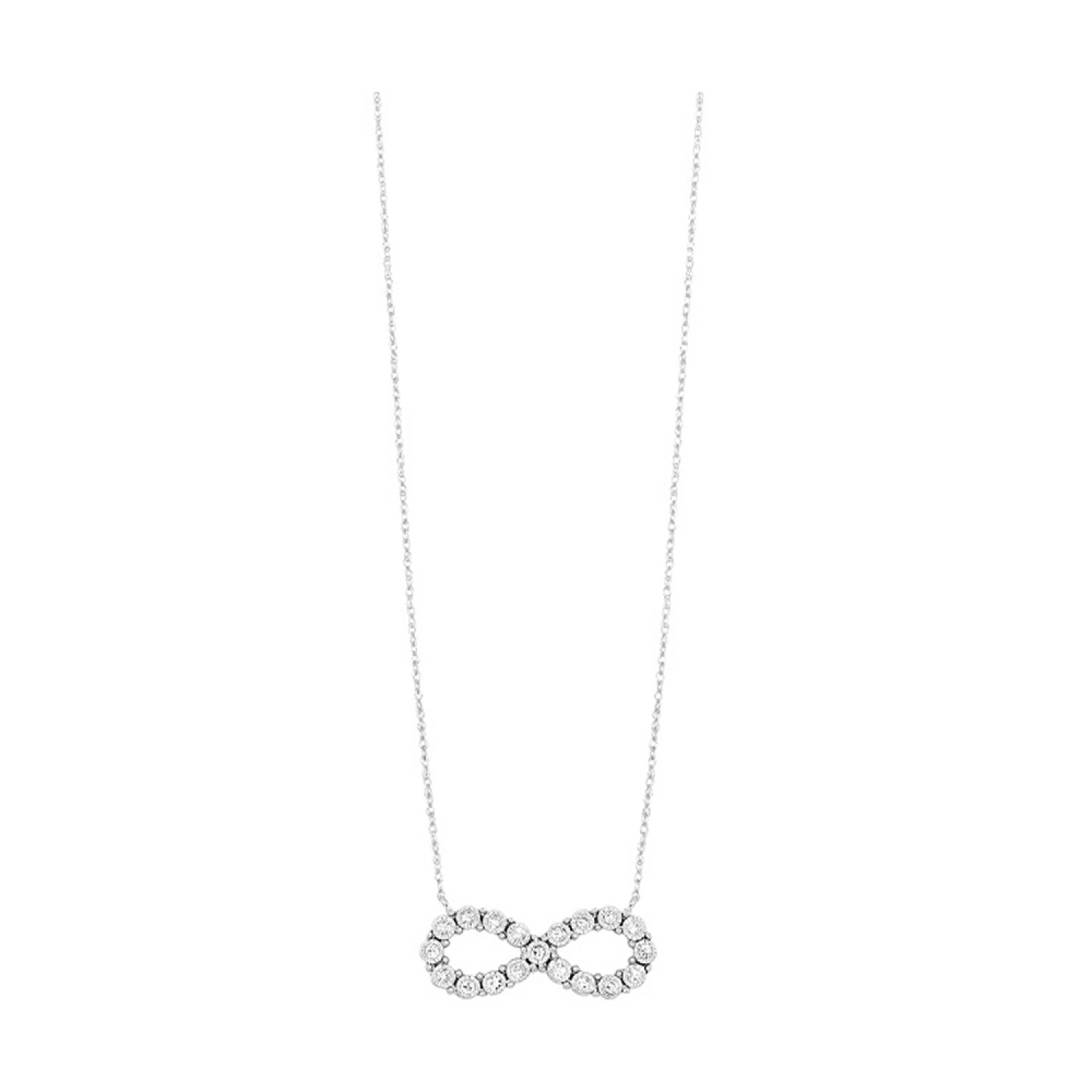 Sterling Silver CZ Infinity Necklace #12559