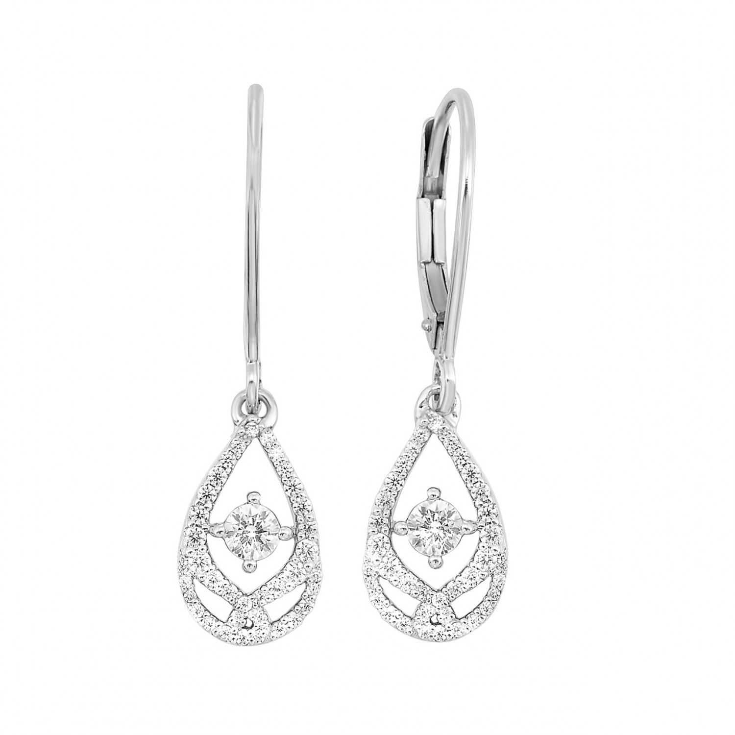 S/S 1/4CT Diamond Droplet Earrings #12560
